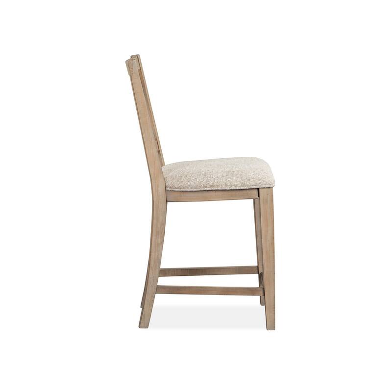 Magnussen Home Paxton Place Dovetail Grey Upholstered Counter Chair Two Pack - 18.25''W x 20.75''D x 40''H
