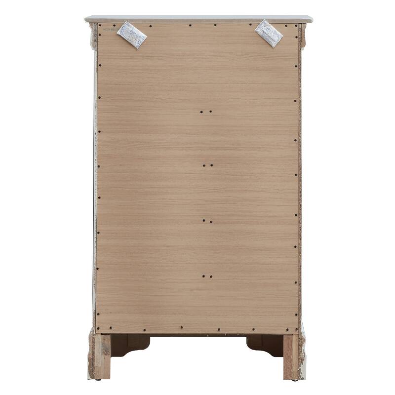 5-Drawer Textured Wooden Bedroom Chest - 48" - Silver