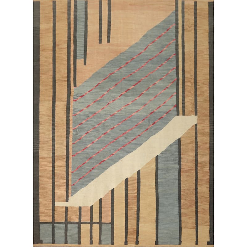 Hand Woven Southwestern Wool Multi-Colored Geometric Area Rug - 9' 10'' X 8' 10''