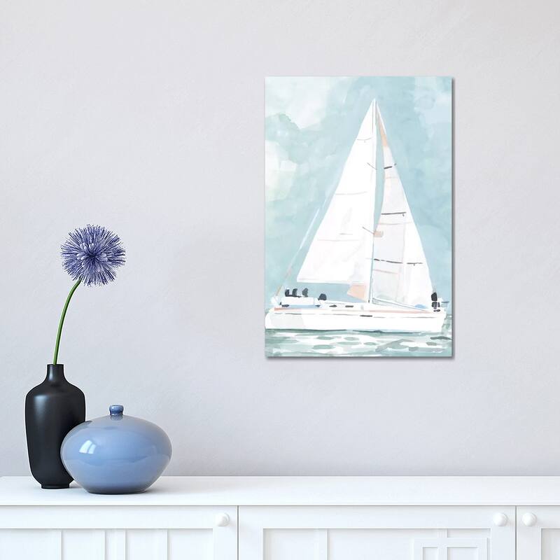 iCanvas "Soft Sailboat I" by Emma Scarvey Canvas Print - 18x12x1.5
