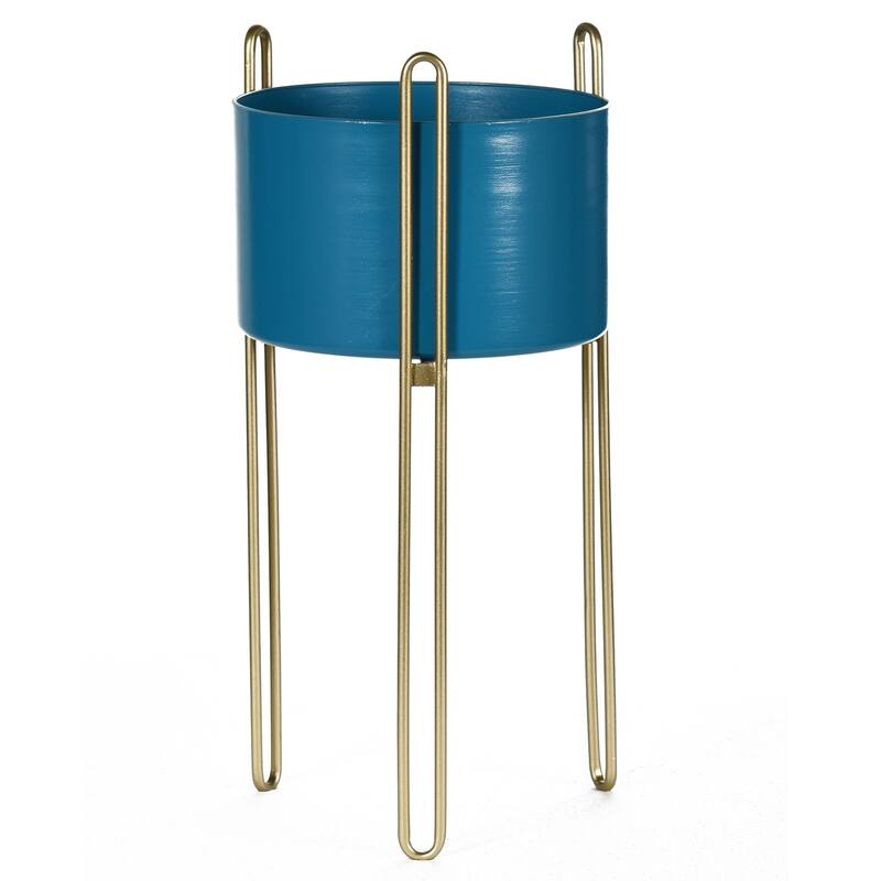 StyleCraft Metal Planter - Silver & Gold Finish