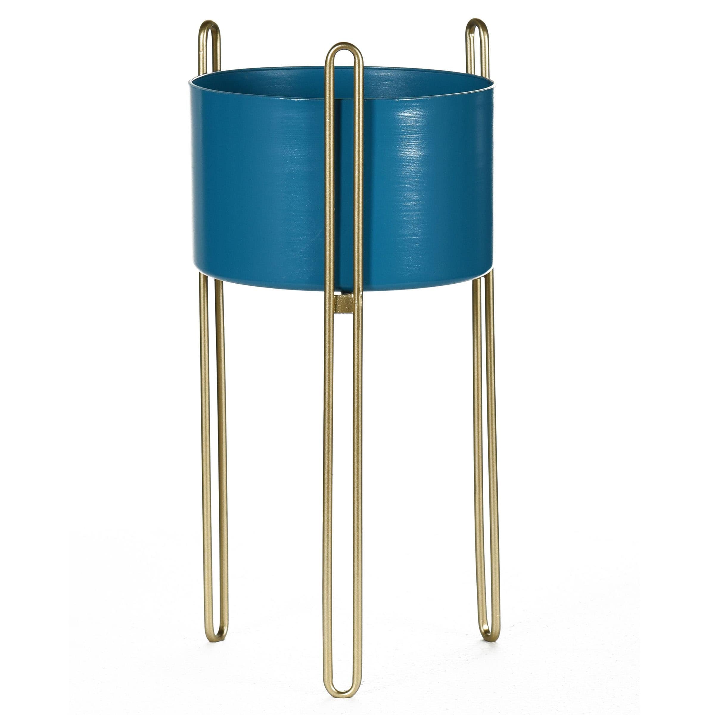 StyleCraft Metal Planter - Silver & Gold Finish