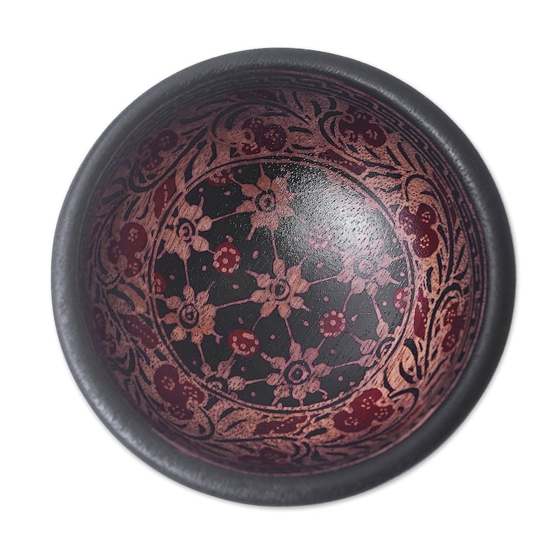 Novica Handmade Truntum Spring Batik Wood Decorative Bowls (Set Of 2)