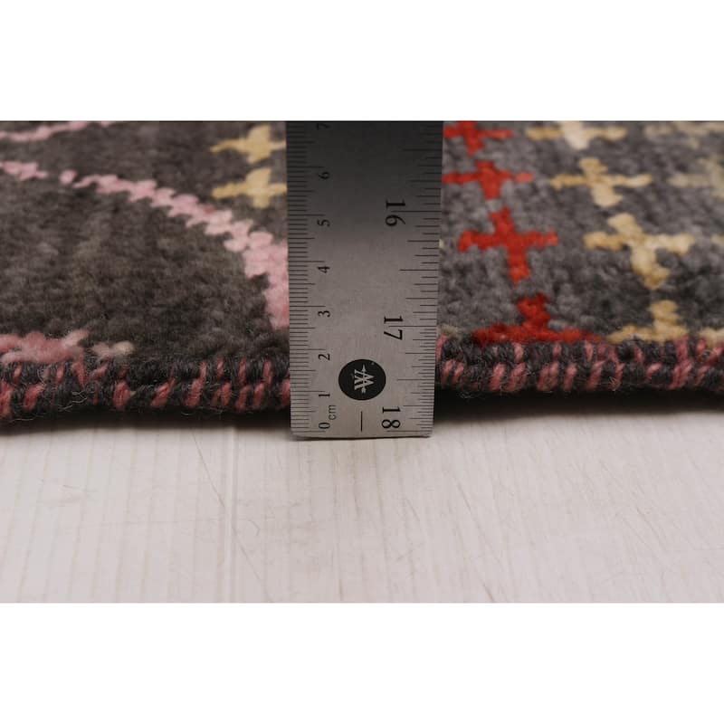 ECARPETGALLERY Hand-knotted Mystique Dark Grey Wool Rug - 6' 5" x 9' 7"