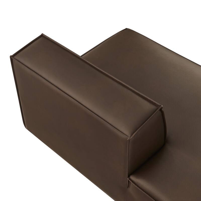 Restore Vegan Leather Left-Facing Armless Modular Chaise