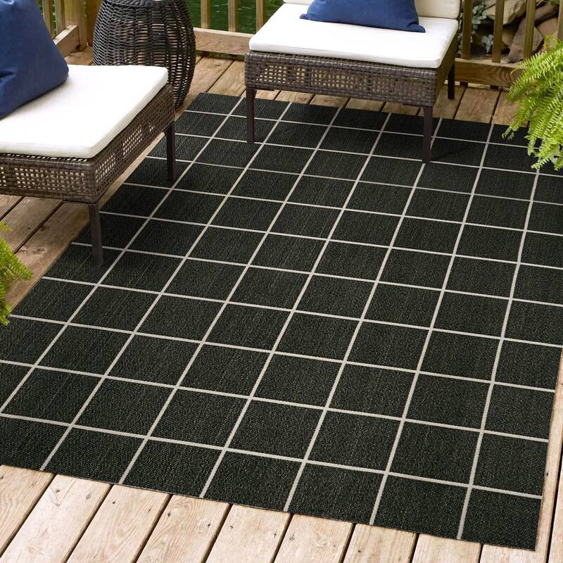JONATHAN Y James Modern Squares Indoor/Outdoor Area Rug