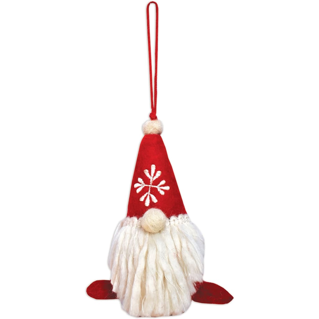 Red Gnome Ornament -Set of 2