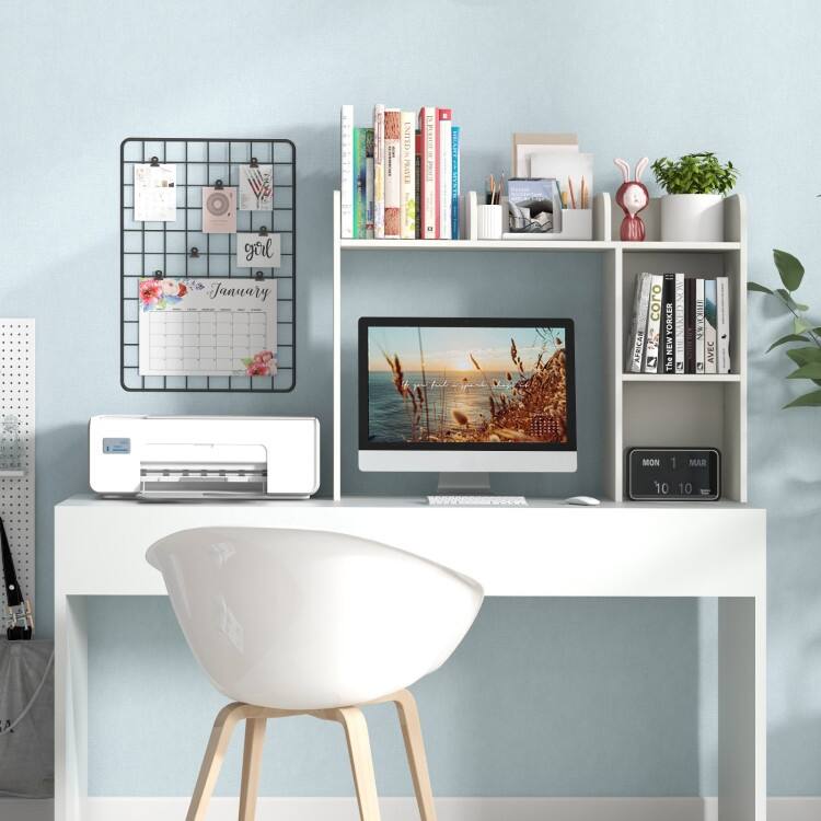 3-Tier Multipurpose Desk Bookshelf with 4 Shelves