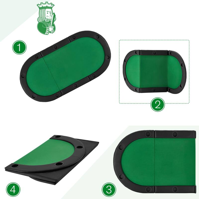 AVAWING TriFold Poker Table Top Oval Texas Hold'em Poker Card Tabletop