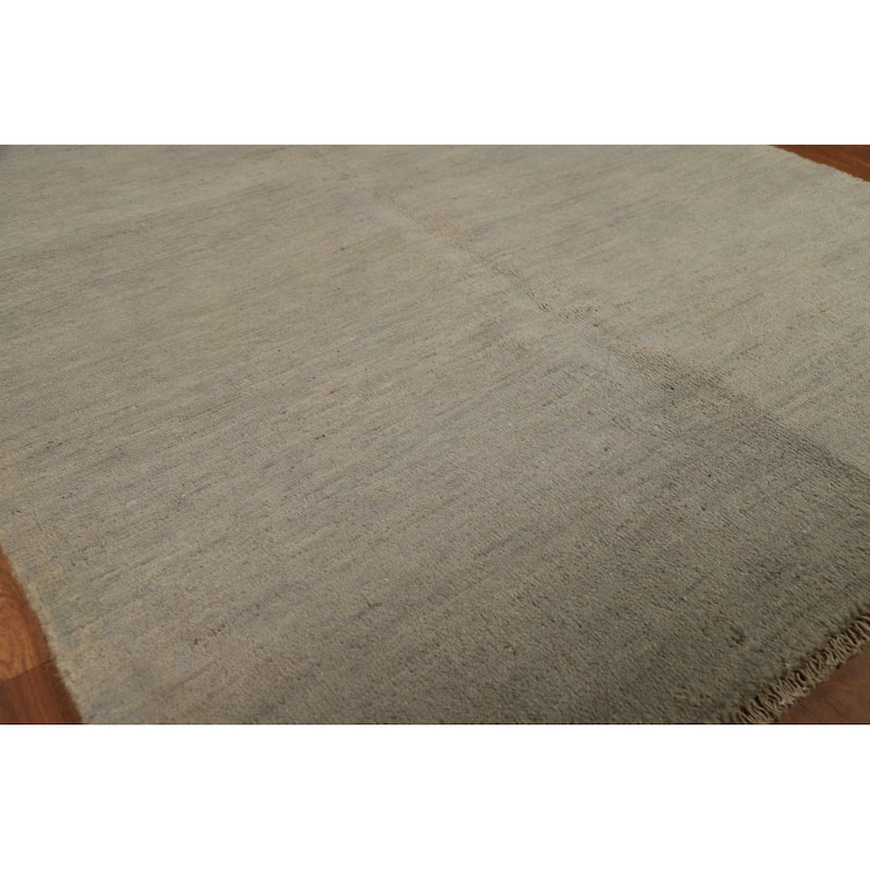 Hand Knotted Oriental 100% Wool Carpet Modern Modern Beige & Ivories Gabbeh Area Rug - 5' 10'' X 4' 3''