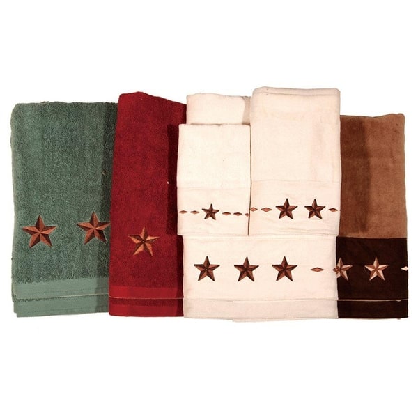 slide 2 of 4, Paseo Road by HiEnd Accents Embroidered Star 3PC Towel Set Mocha