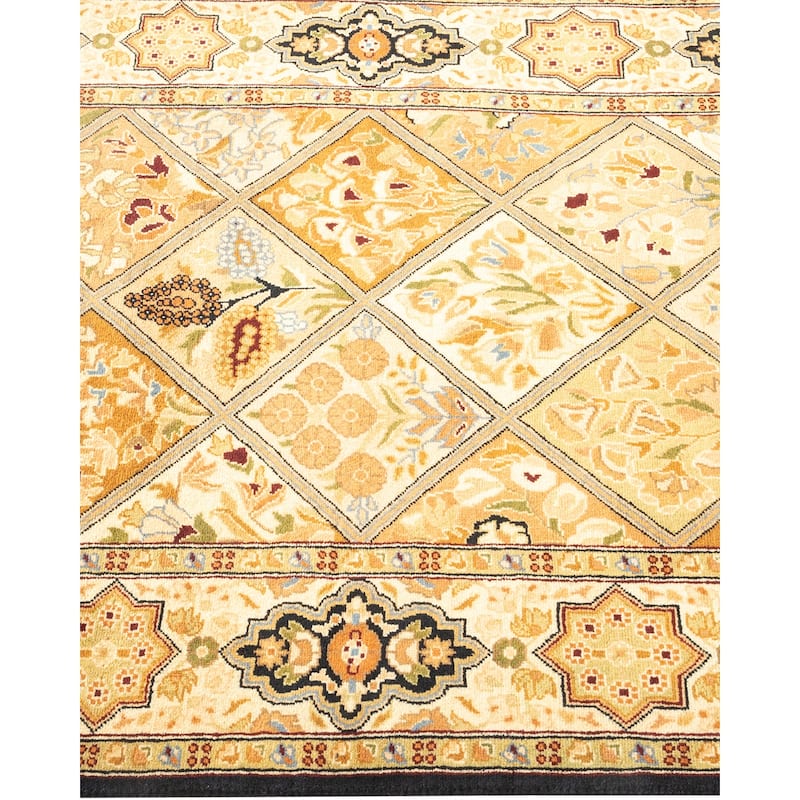 Overton Hand Knotted Wool Vintage Inspired Traditional Mogul Brown Area Rug - 3 x 5