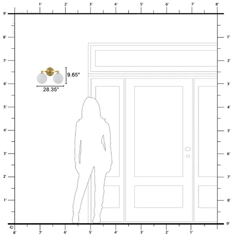 Modern Vanity Light with Frosted Seeded Glass Globes for Bathroom