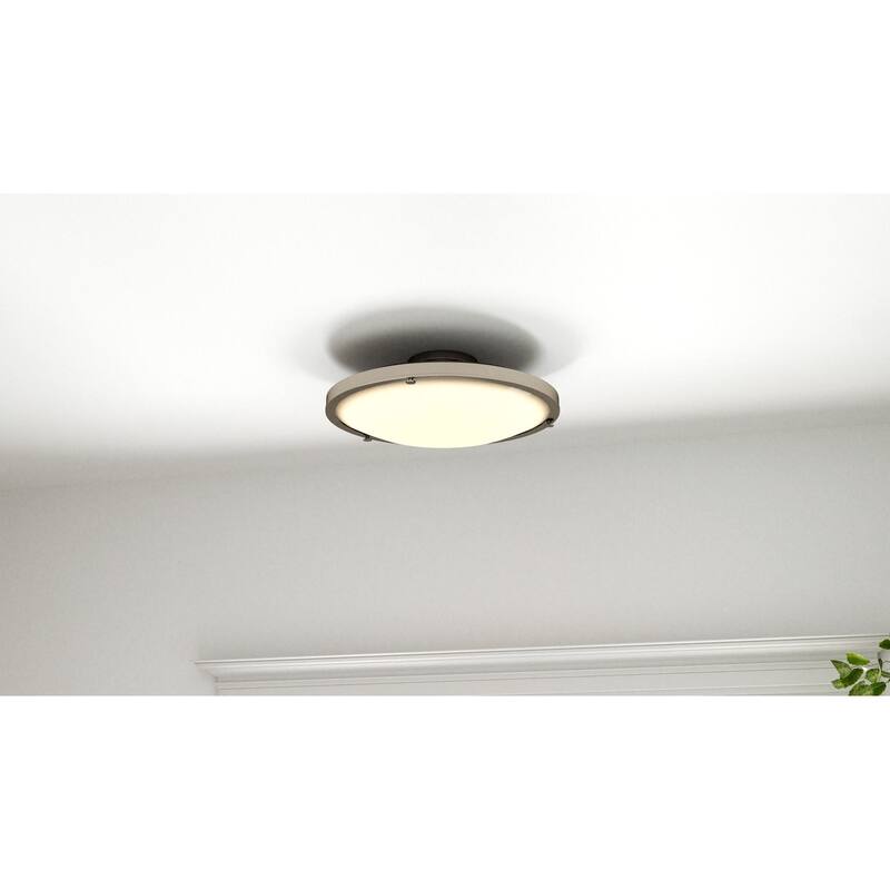 Donne Integrated LED Brushed Nickel Semi-Flush Mount with CCT Switch