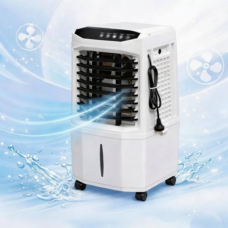 Evaporative Air Cooler, 3 Fan Speeds, with Remote Control - White