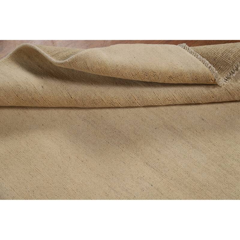 Solid Gabbeh Modern Accent Rug Hand-Knotted Wool Carpet - 4'1"x 5'8"