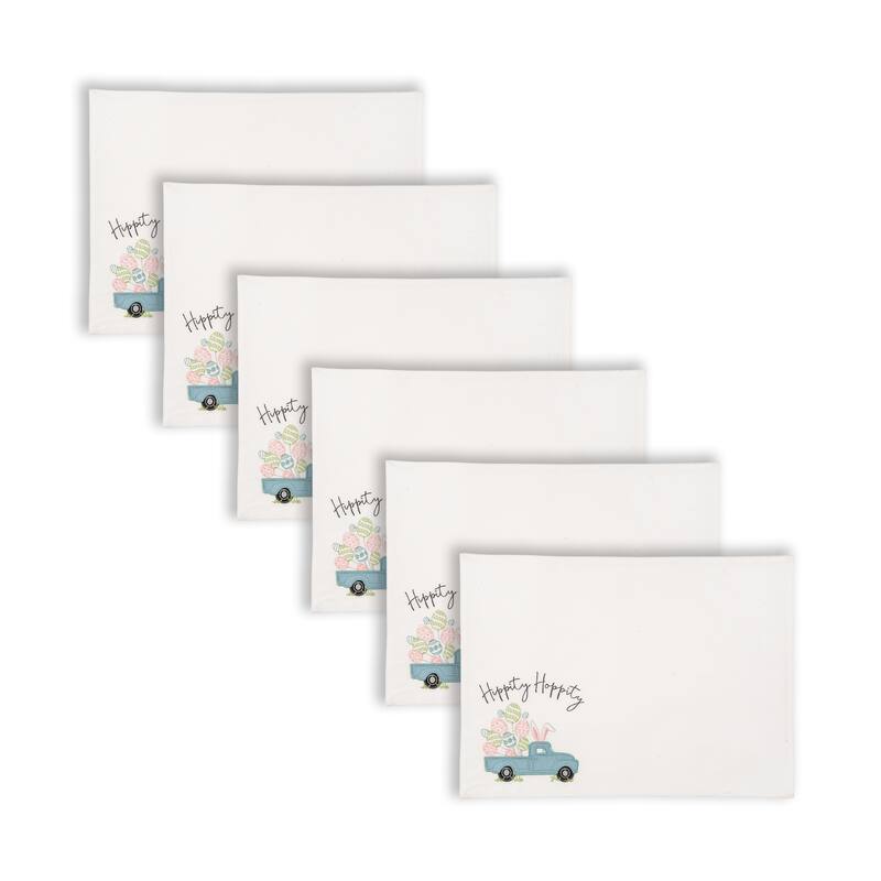 Hippity Hoppity Easter Truck Embroidered Placemat Set of 6 - Set of 6