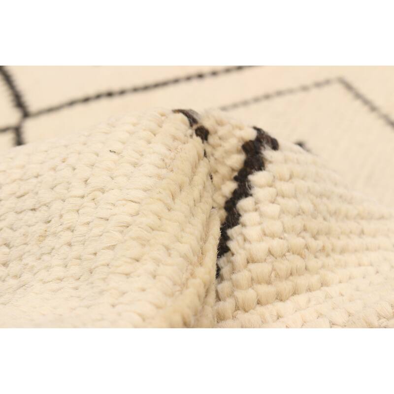 ECARPETGALLERY Hand-knotted Pak Finest Marrakesh Cream Wool Rug - 8'11 x 12'5