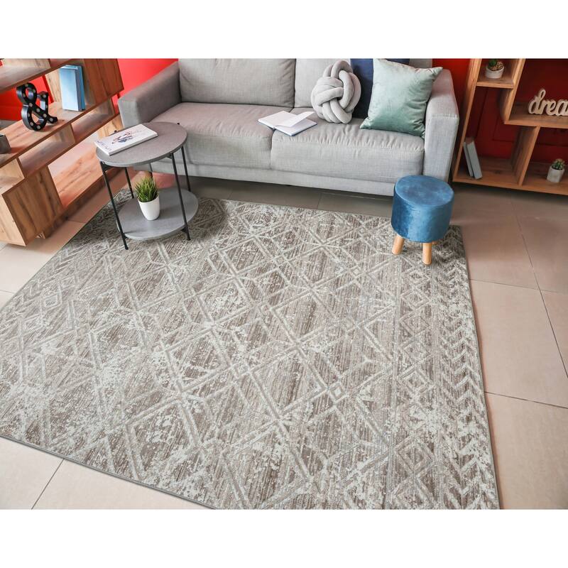 Admire Home Living Lucio 1243 Transitional Geometric Area Rug