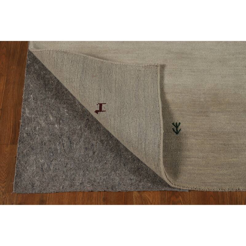 Beige Tribal Gabbeh Indian Area Rug Handmade Wool Carpet - 5'4" x 7'8"