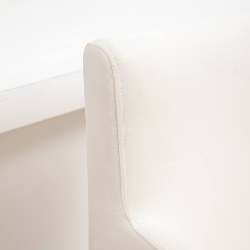 SEYNAR Mid Century Modern Velvet Accent Armrest 27-inch Tall Bar Stool Set of 2 with Metal Frame