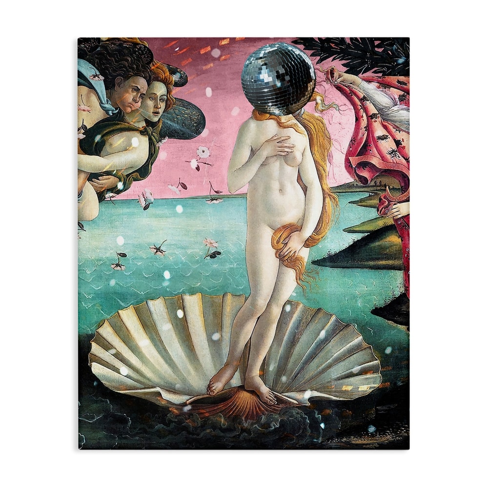 Stupell Classic Clamshell with Disco Ball Canvas Wall Art Design By Lil' Rue