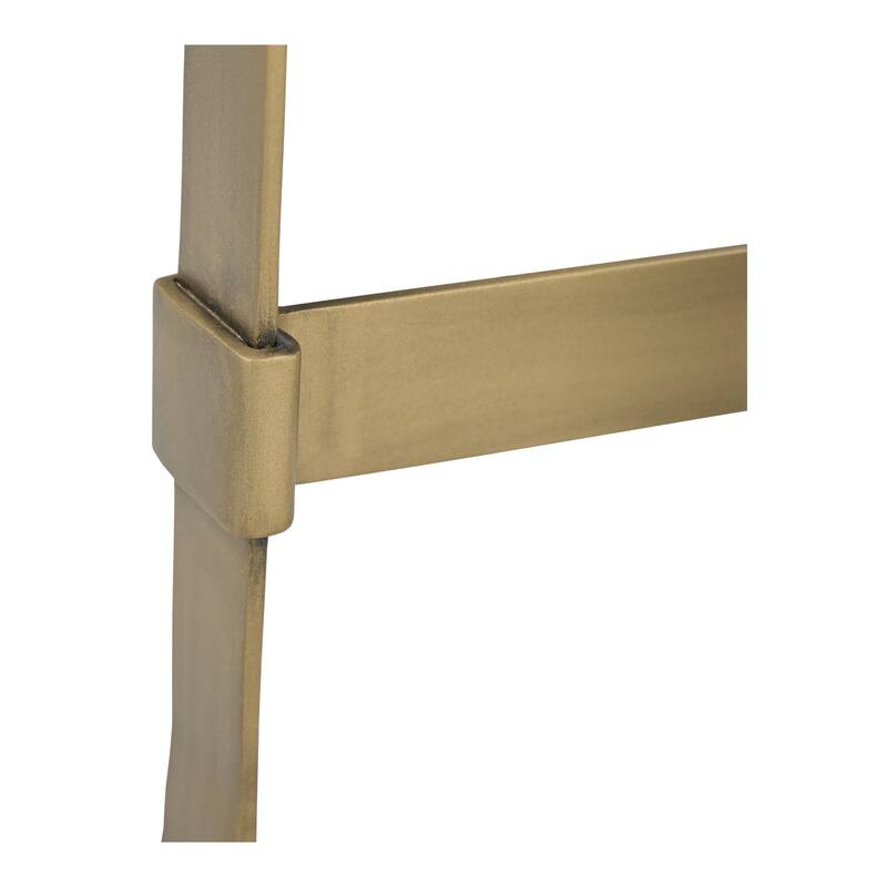 NADAAL STUDIOS Caelin Side Table, White Marble Top with Iron Base and Metal-Rim Edge, White