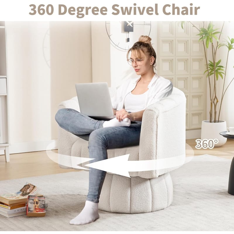 HOMYKA Swivel Accent Barrel Chair Cute Comfy Arm Chair Set 2