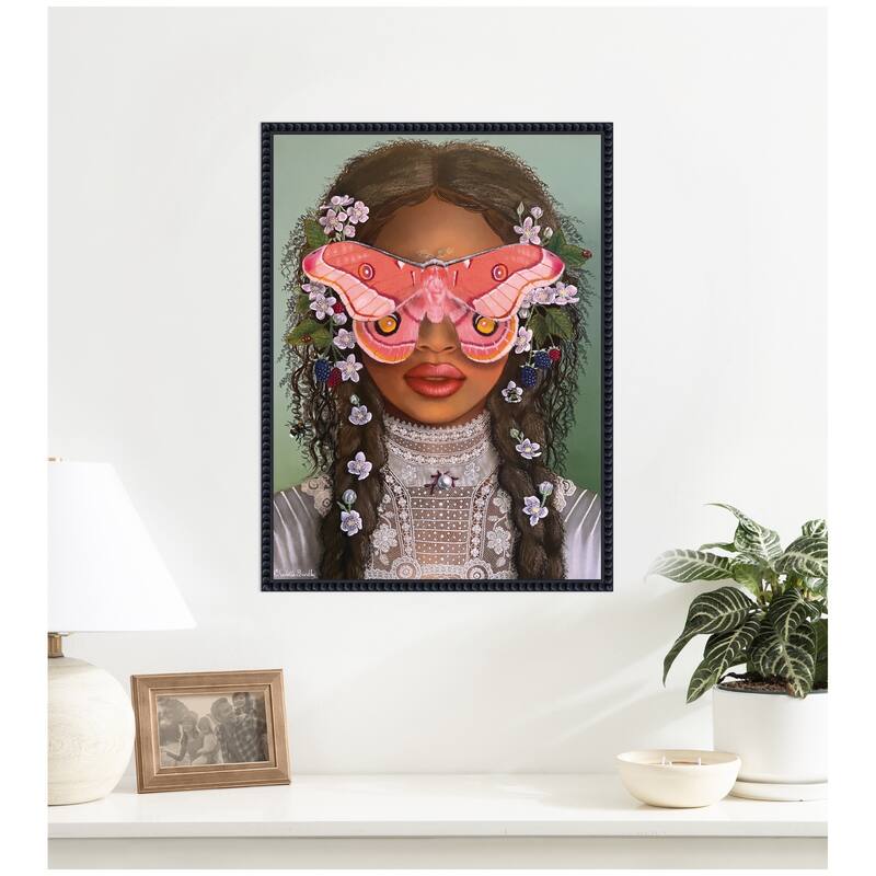 Kate and Laurel In The Garden With Antheia by Charlotte Brindley Framed Canvas Wall Art Print