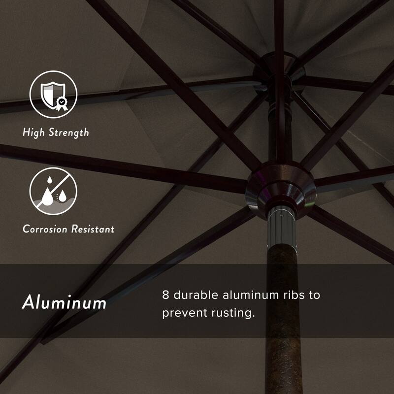 California Umbrella 11' Rd Golden State Series Patio Umbrella Bronze Aluminum Frame Crank Lift Collar Tilt Sunbrella