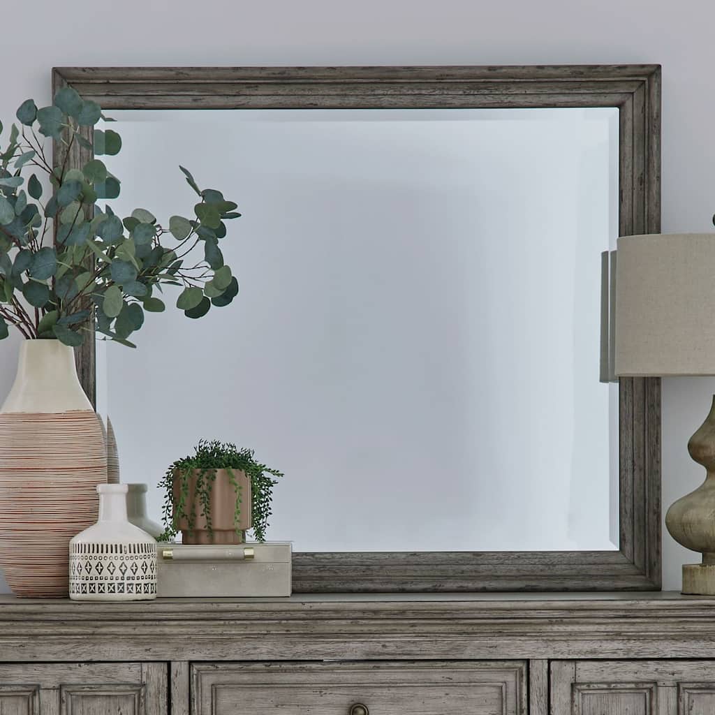 Big Valley Graystone Framed Mirror Rectangular 44 x 38 Inch