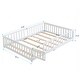 preview thumbnail 24 of 22, Full Size Floor Bed with Safety Guardrails and Door, Solid Wood Platform Frame for Children