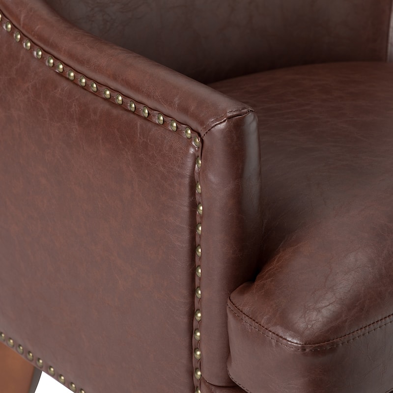 Konrad Comfy Living Room Vegan Leather Armchair by HULALA HOME