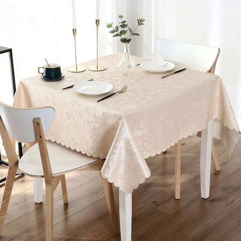 Square Table Cloth,Waterproof Heavy Duty Vinyl Tablecloths,54"L x 54"W