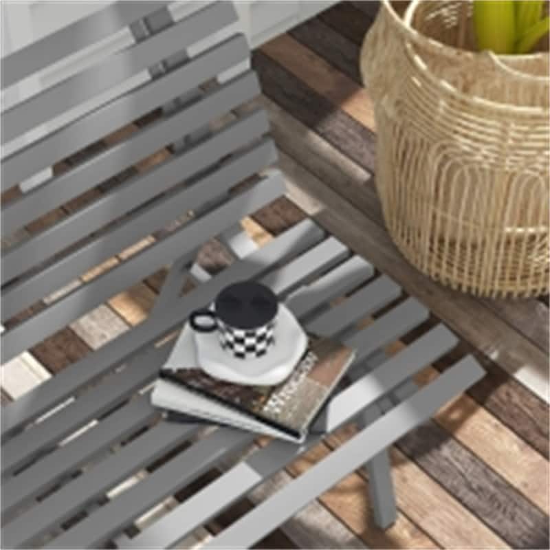 Aluminum Double-Seater Garden Bench with Slatted Design - 48.5" W x 26.5" D x 31" H