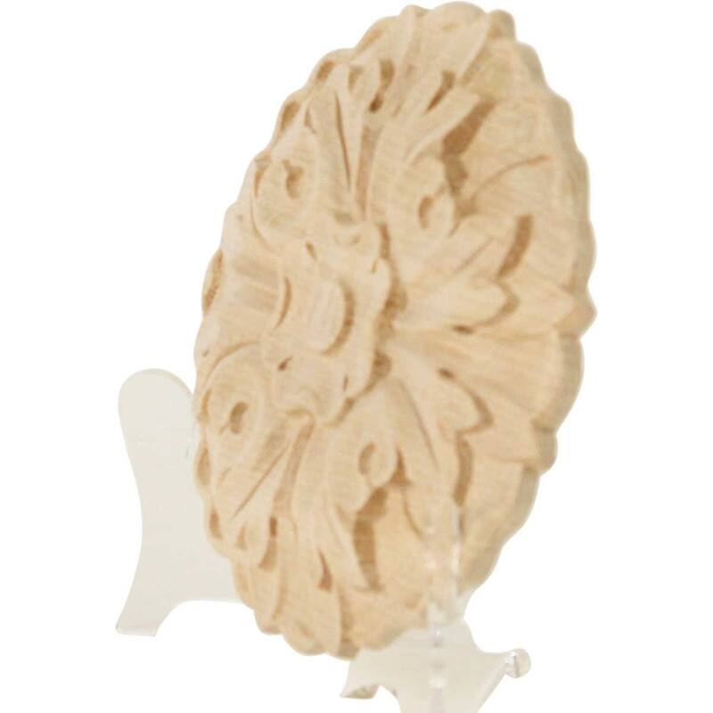 4 1/2"W x 4 1/2"H x 5/8"P Kent Floral Rosette, Alder