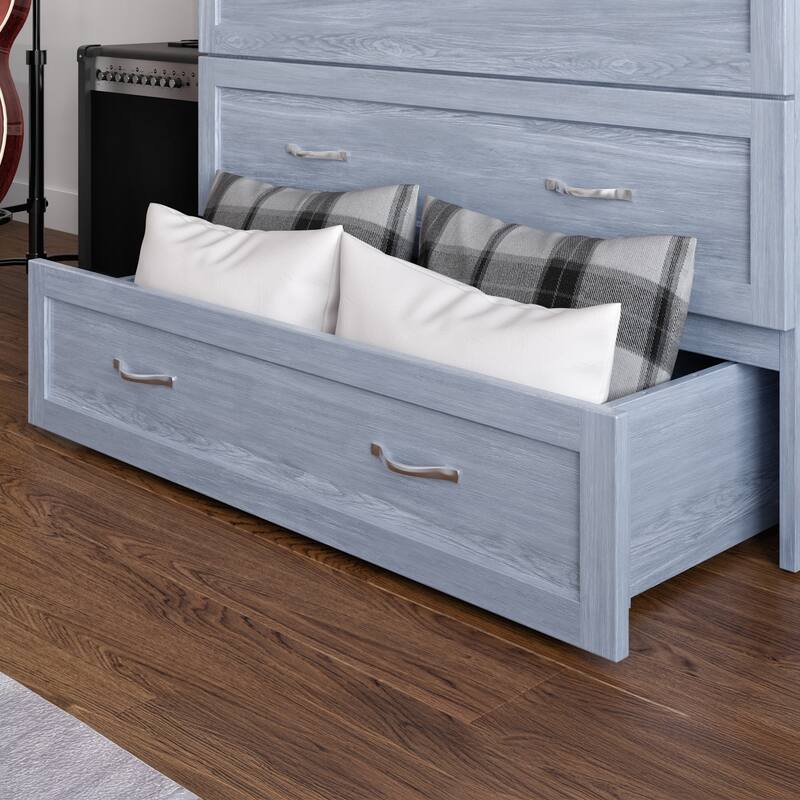 AFI Northfield Murphy Bed Chest with 6" Mattress, Storage Drawer & Built-In Charger