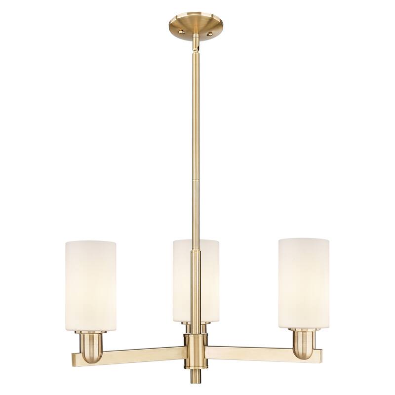 Innovations Lighting Endless Possibilities Arcadia - Clymer - 3 Light 26" Stem Hung Chandelier - Champagne Bronze/Matte White