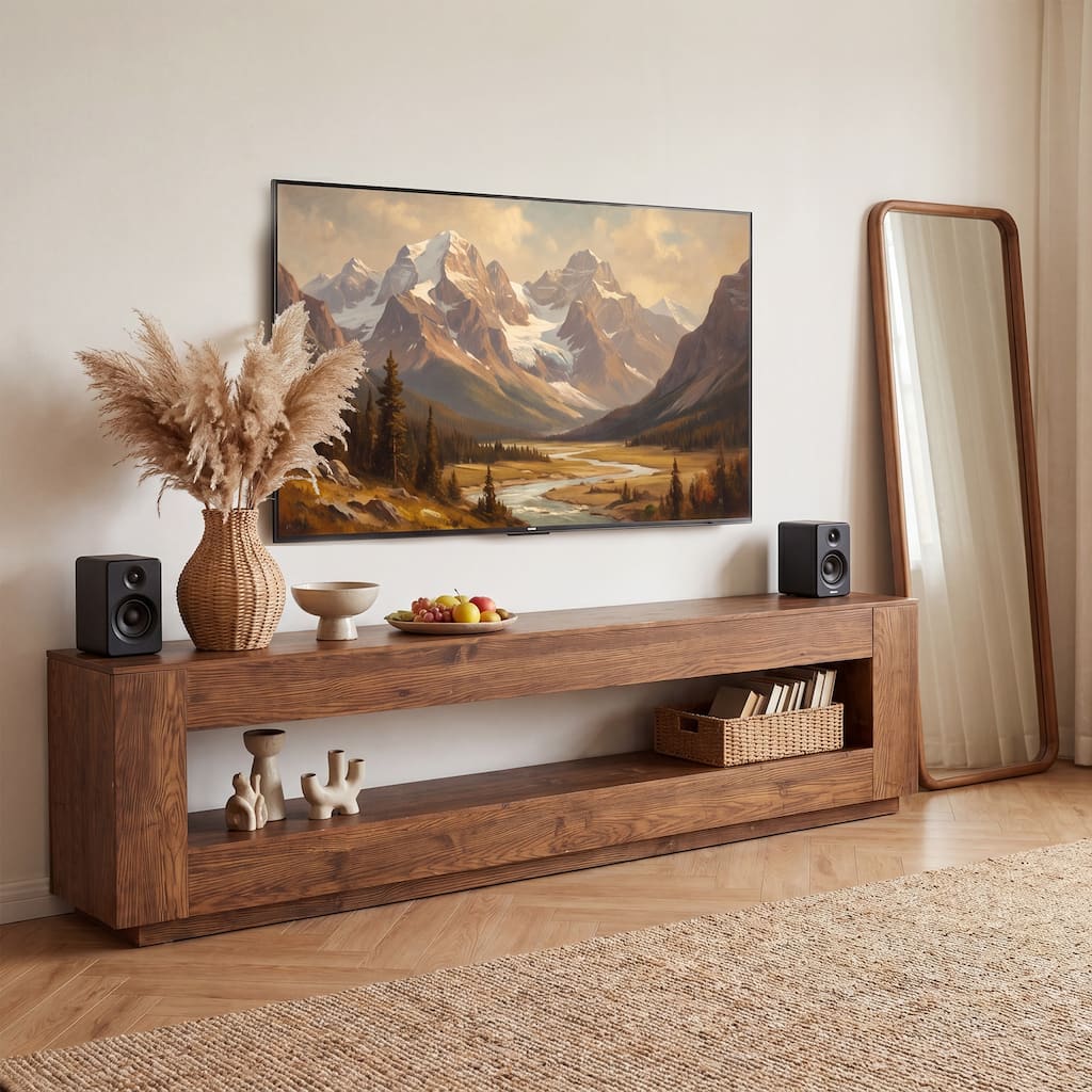 70.86" Solid Wood TV Stand Media Console - 70.86'' W x 15.74'' D x 23.62'' H