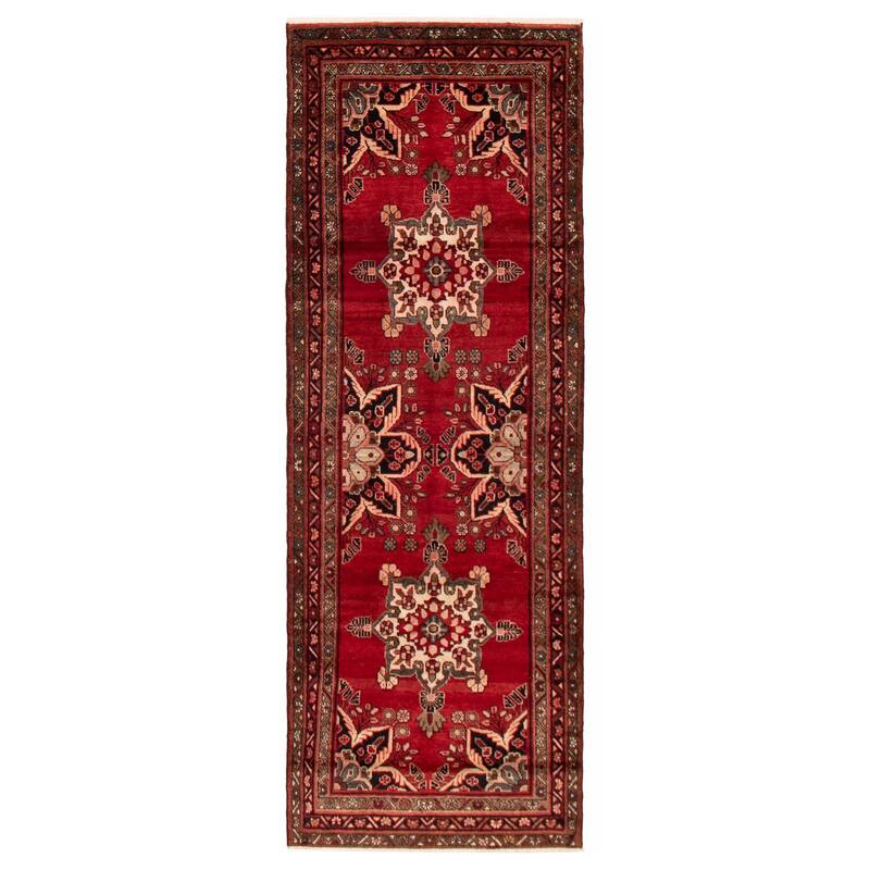 ECARPETGALLERY Hand-knotted Anadol Red Wool Rug - 3'6 x 9'6 - Red - 3'6 x 9'6