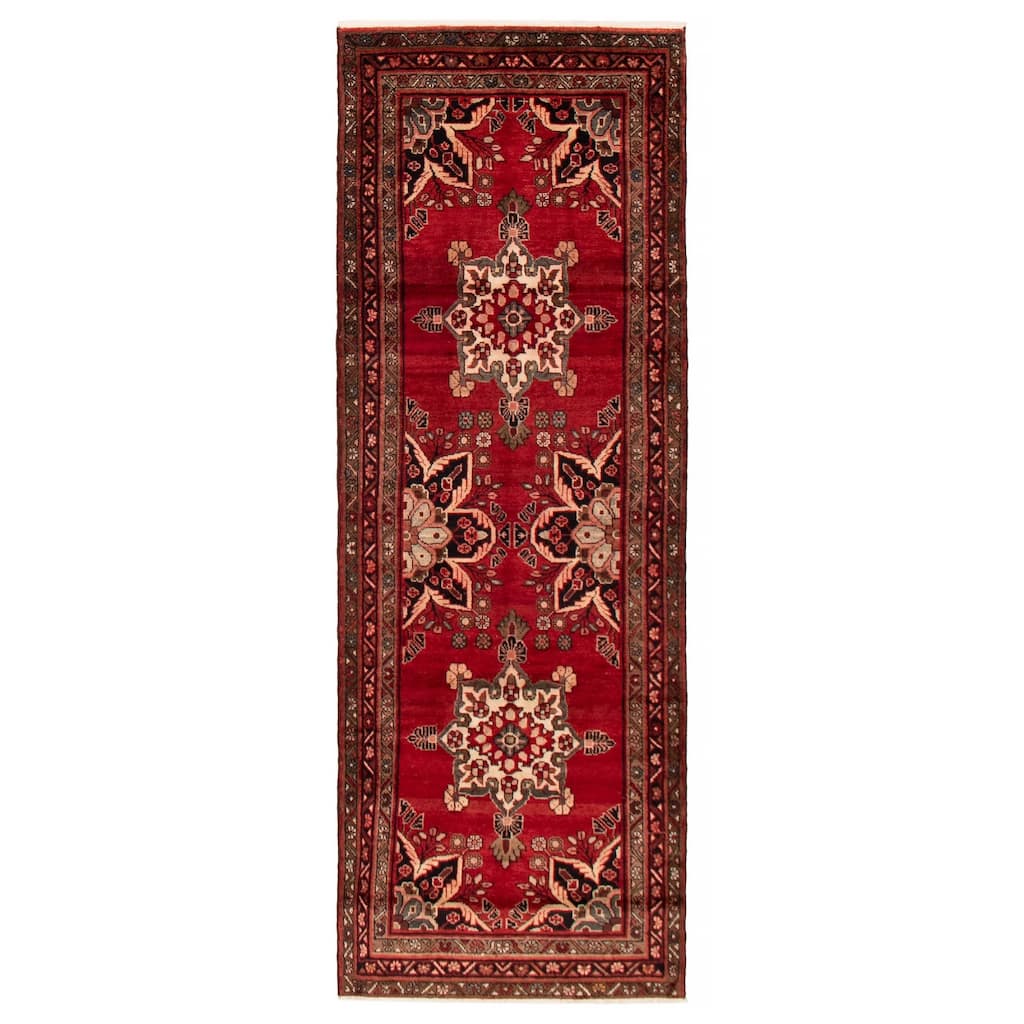 ECARPETGALLERY Hand-knotted Anadol Red Wool Rug - 3'6 x 9'6