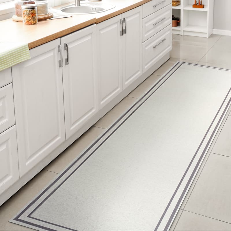 JONATHAN Y Ainsley Classic 2-Stripe Border Washable Area Rug