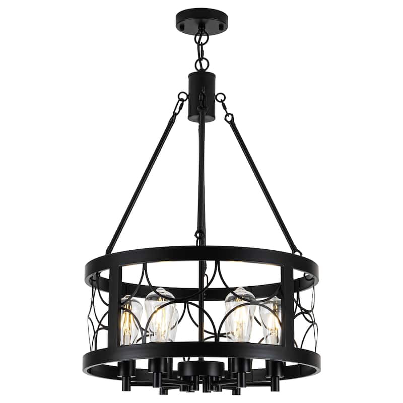 19.68-inch Retro Elegant 6-Light Metal Chandelier with Adjustable Height