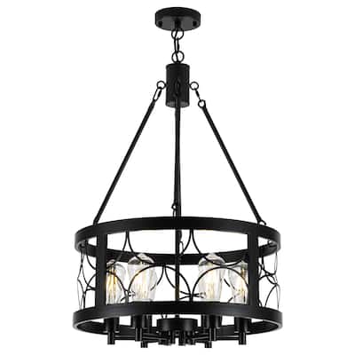 19.68-inch Retro Elegant 6-Light Metal Chandelier with Adjustable Height