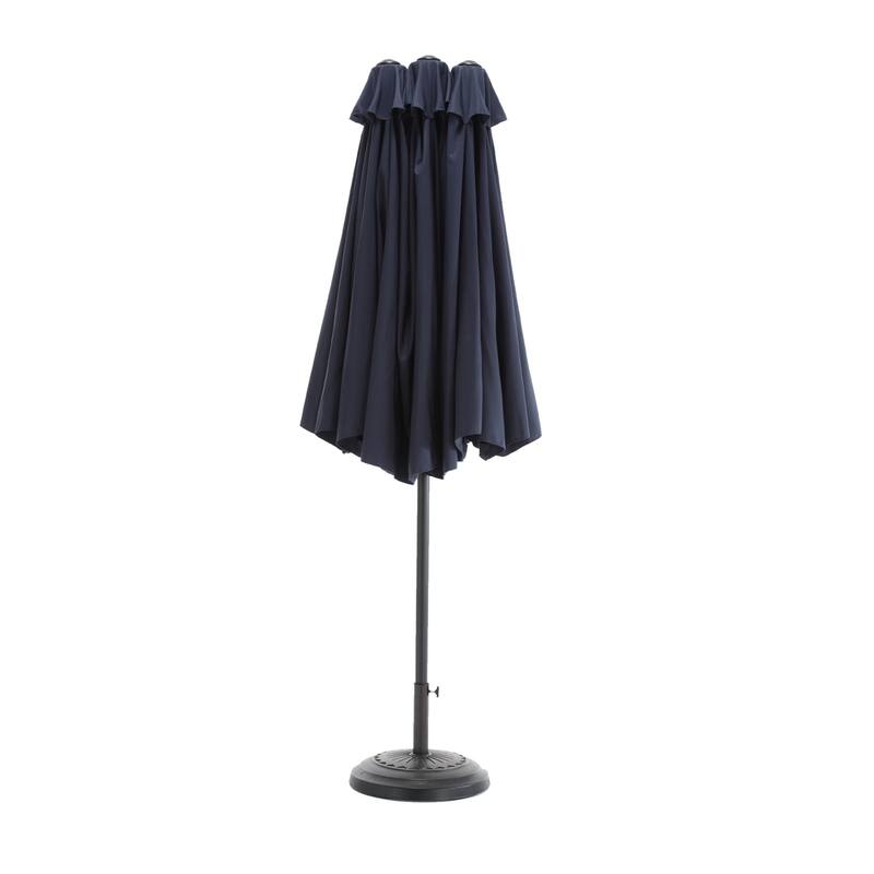 14.86 ft. Steel Market Outdoor Patio Umbrella with 12 Ribs, Crank Open/Close System, Double Sided Umbrella