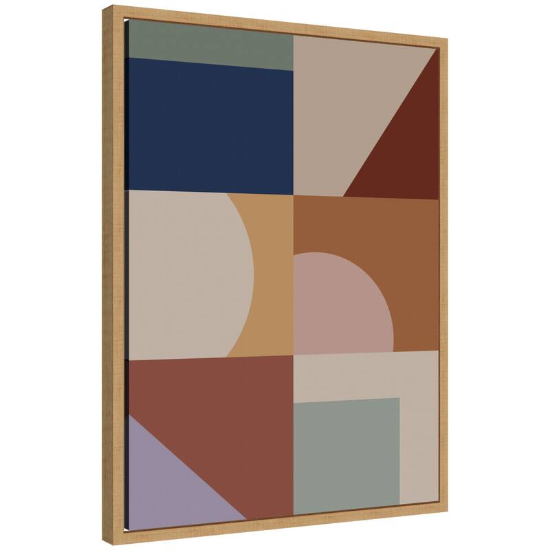 Kate and Laurel Modern Bohemian Pattern 1 by The Creative Bunch Studio Framed Canvas Wall Art Print - 18 x 24 - Brown
