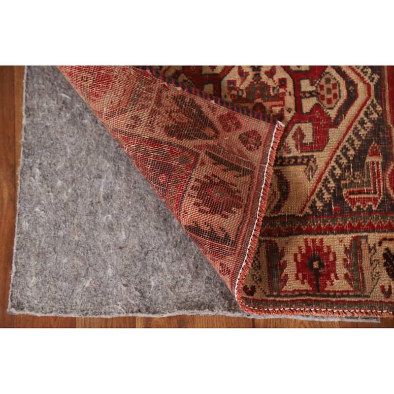 Red Shiraz Persian Antique Area Rug Handmade Wool Carpet - 3'11"x 7'6"