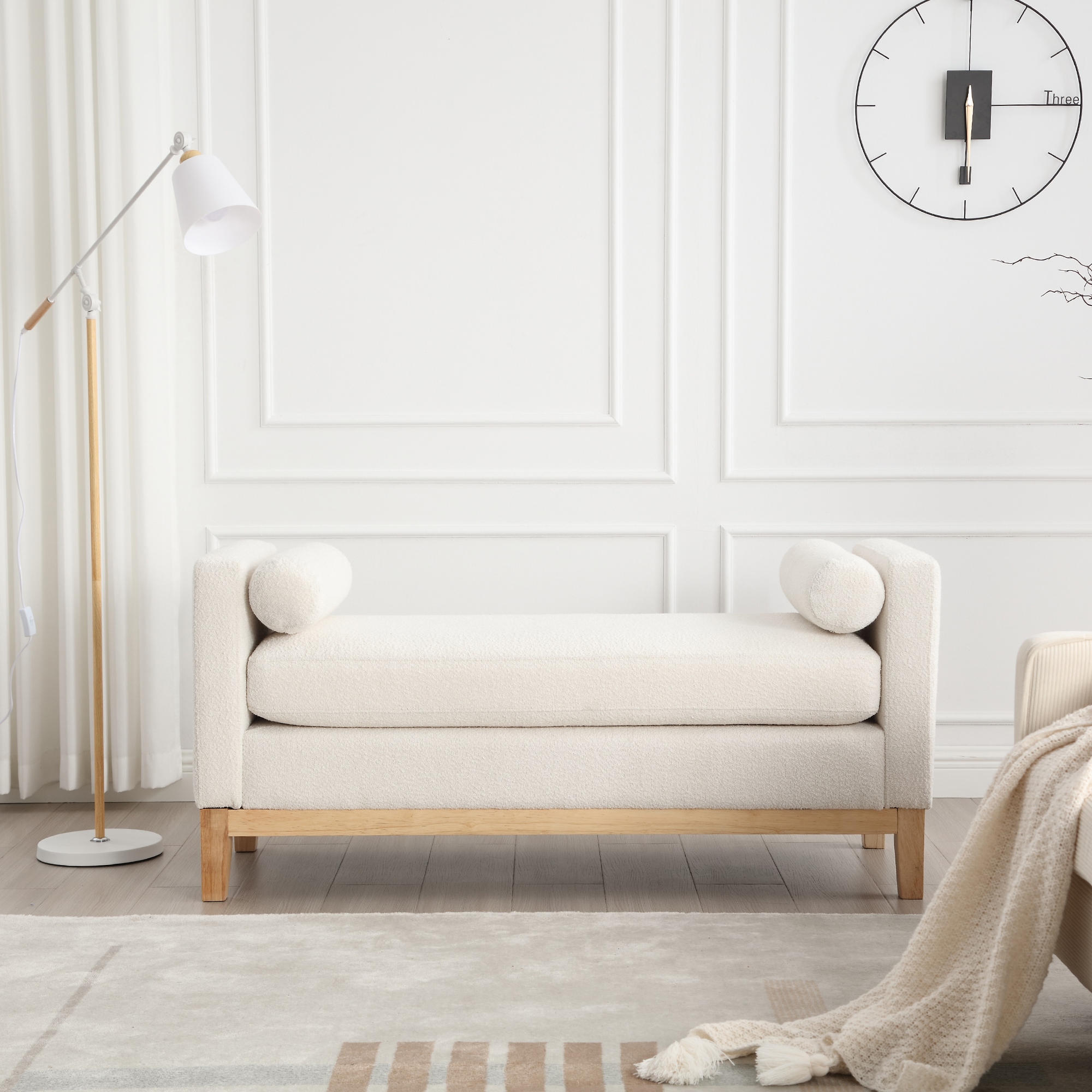 Bench with bolster pillows clearance