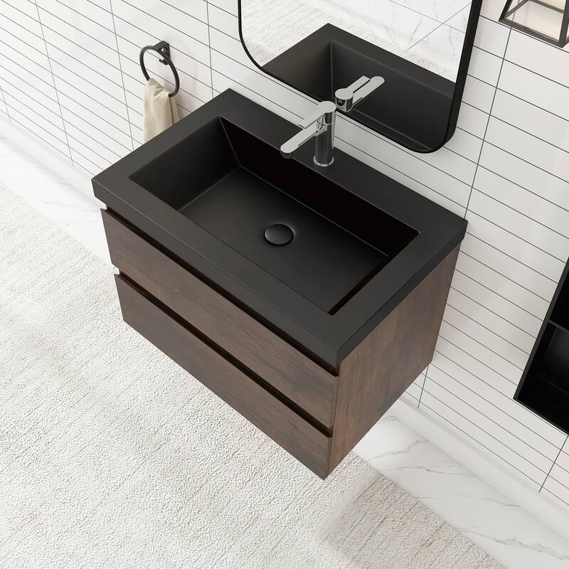 Floating Bathroom Vanity with Quartz Sand Top