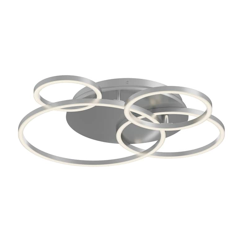 AFX ORBF24LAJD1 Orbit 24" Wide LED Semi-Flush Ceiling Fixture - Satin Nickel